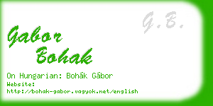 gabor bohak business card