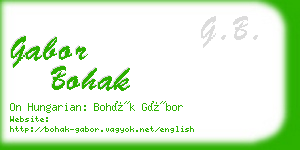 gabor bohak business card